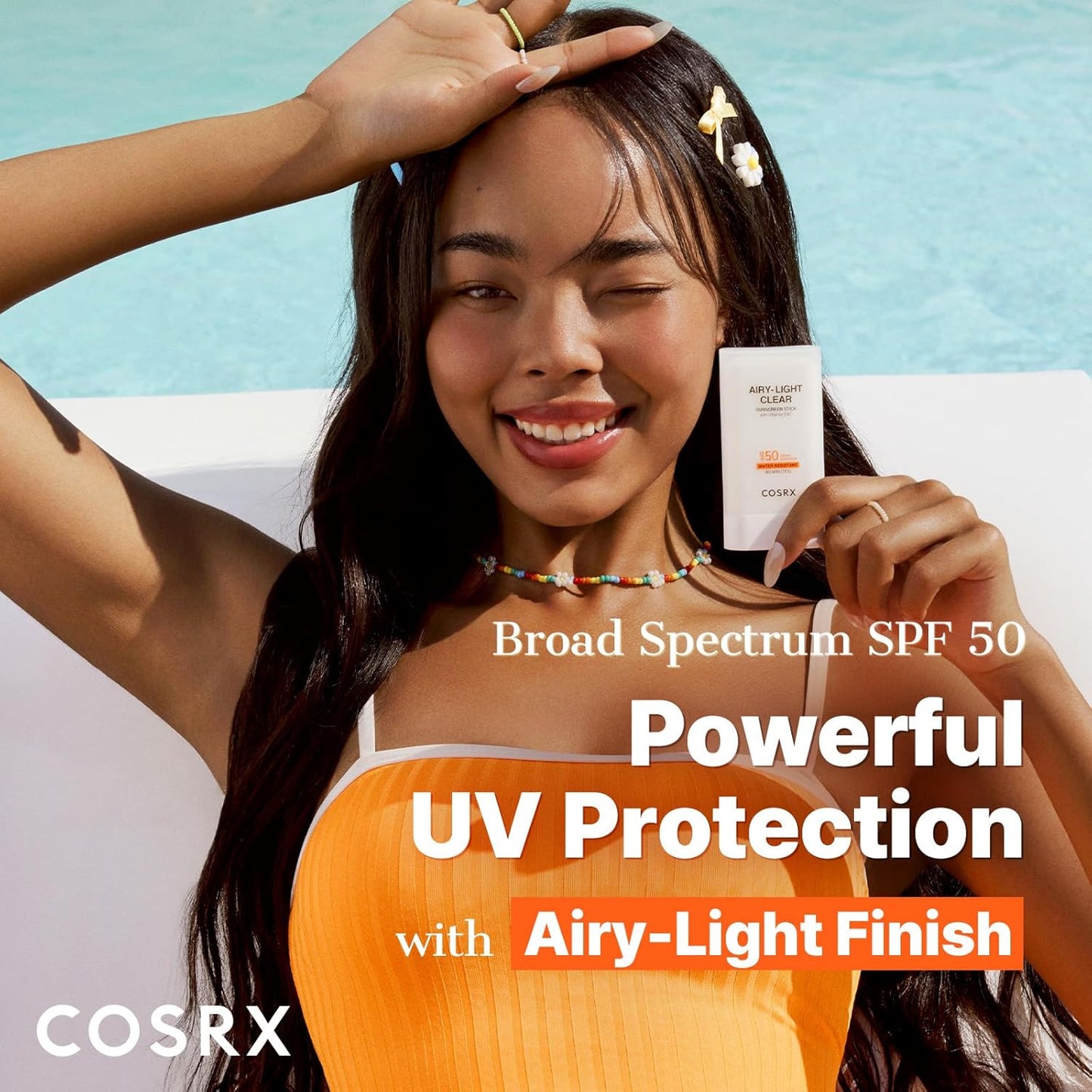 Airy-Light Clear Sunscreen Stick with Vitamin E & C SPF 50, 0.67 Oz, 19G, Lightweight, Travel Essentials, Summer Essentials, Korean Skin Care, Korean Matte Sunscreen for Face