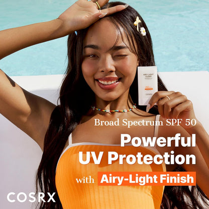 Airy-Light Clear Sunscreen Stick with Vitamin E & C SPF 50, 0.67 Oz, 19G, Lightweight, Travel Essentials, Summer Essentials, Korean Skin Care, Korean Matte Sunscreen for Face