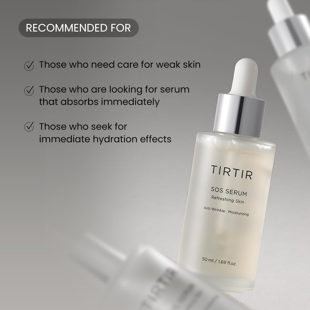 SOS Serum - Radiant Glow Boosting Face Serum - Plumping, anti Aging, Hydrating - Visibly Smooth and Glowy Skin - Fragrance Free for All Skin Types, 1.69 Fl.Oz.