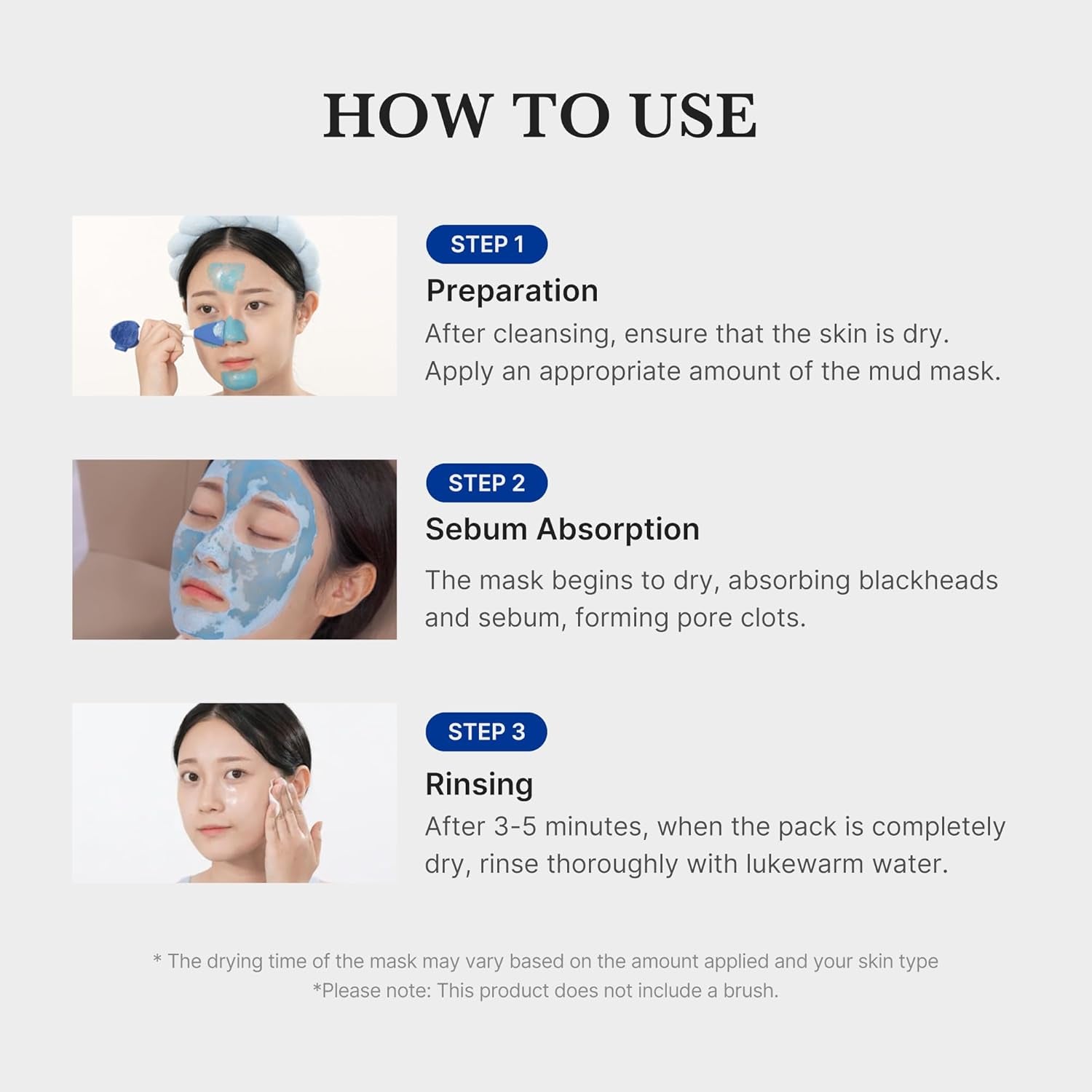 Zero Pore Blackhead Mud Facial Mask - Skin Cooling & Pore Tightening - 3 Minute Quick Dry Formula with AHA, BHA, PHA, and Pore-Purifying Clay - Korean Mud Mask 3.52 Oz