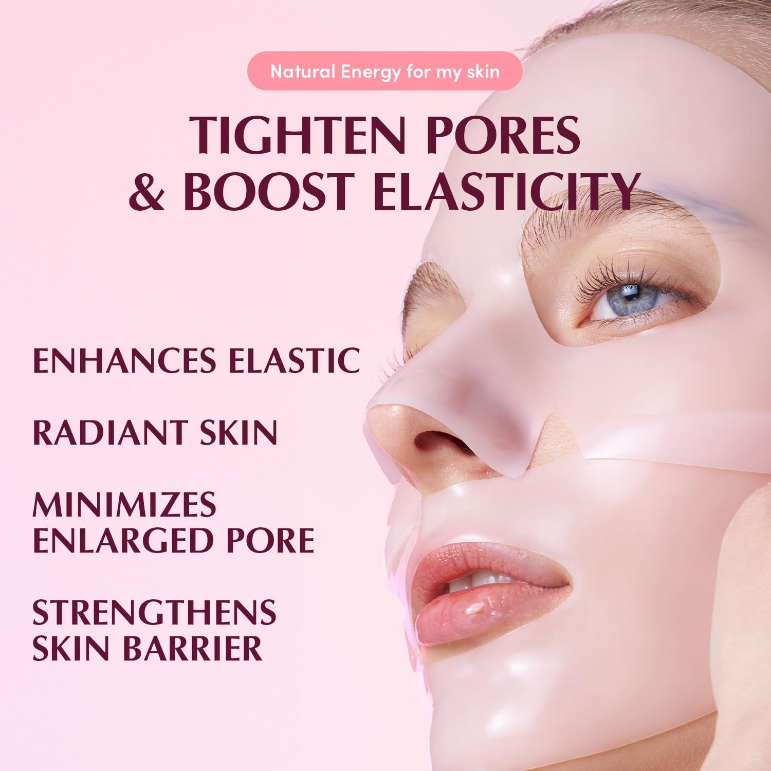 Collagen Pore-Tight up Mask - PDRN & Low Molecular Collagen for Pore Minimizing and Firming | Korean Collagen Face Mask for Glass Skin, 4 Sheets, 1.01 OZ.