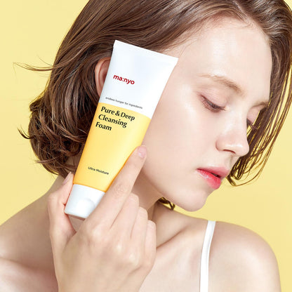 Pure & Deep Cleansing Foam | Gentle Face Wash with Natural Ingredients | Removes Impurities & Excess Sebum | Suitable for All Skin Types | Korean Skincare 6.7 Fl Oz (200Ml)