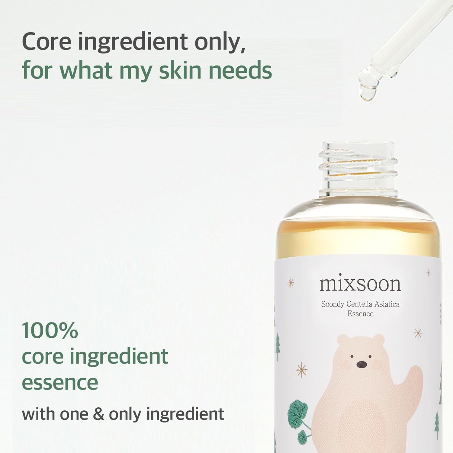 Soondy Centella Asiatica Essence Instant Hydrating & Soothing Essence for Irritated, Sensitive Skin for Korean Skincare for Glass Skin-Jeju Island Cica Extracts (3.38 Fl.Oz / 100Ml)