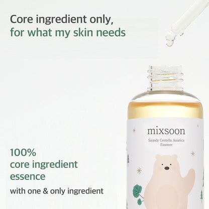 Soondy Centella Asiatica Essence Instant Hydrating & Soothing Essence for Irritated, Sensitive Skin for Korean Skincare for Glass Skin-Jeju Island Cica Extracts (3.38 Fl.Oz / 100Ml)