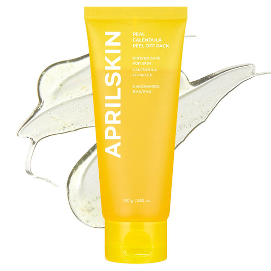 Calendula Flower-Infused Facial Peel off Mask, 3.52 Fl. Oz, PHA, BHA & Niacinamide Gently Exfoliates, Removes Impurities, Improves Uneven Skin Tone, and Minimizes Pores, Korean Skincare