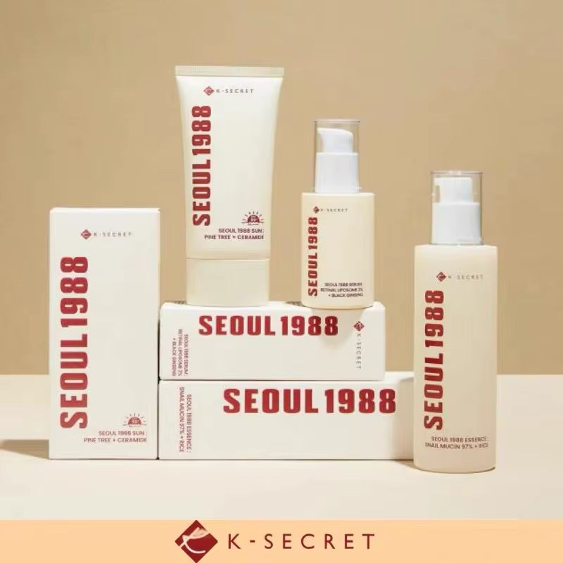 Korean Seoul 1988 Serum Retinol Black Ginseng Essence ,Facial Essence Eye Cream, anti Aging Moisturizing Snail Cream Skin Care