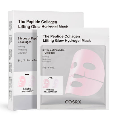the Peptide Collagen Lifting Glow Hydrogel Face Masks Skincare 3 EA, Collagen Face Mask, Travel Essentials, Overnight Face Mask, Korean Skincare