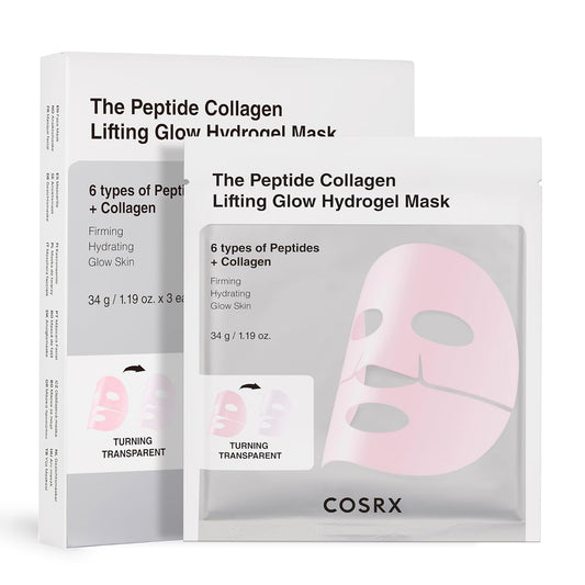 the Peptide Collagen Lifting Glow Hydrogel Face Masks Skincare 3 EA, Collagen Face Mask, Travel Essentials, Overnight Face Mask, Korean Skincare
