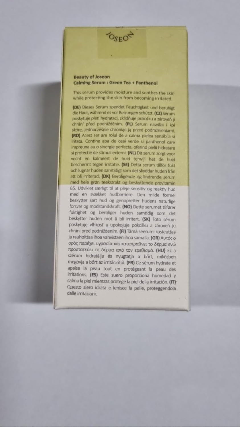 Calming Serum Green Tea Panthenol Soothing, Moisturizing Sensitive, Acne-Prone, UV Irritated Skin, Daily Korean Skin Care for Men and Women, 30Ml 1 Fl.Oz