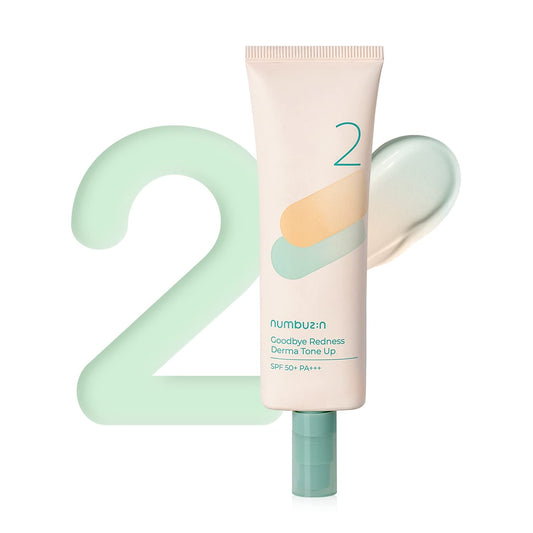 No.2 Goodbye Redness Derma Tone up | Color Corrector, Green to Beige, Derma Ingredients, Tea Tree Leaf | 1.69 Fl Oz
