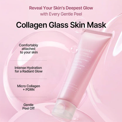 Collagen Glass Skin Mask Peel off Facial Packs 2.71 Fl. Oz. / 80Ml Collagen Wrapping Hydrating, Glow, Moisturizer for Korean Glass Skin Care