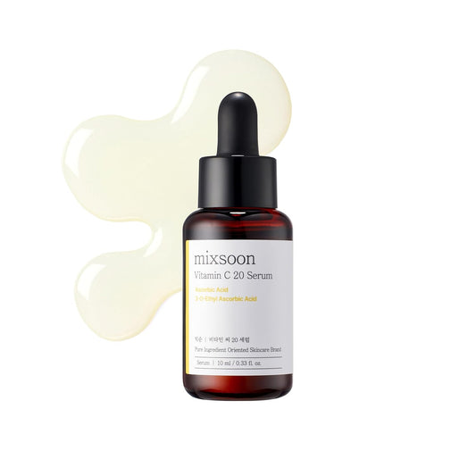 Vitamin C 20 Serum 0.34 Fl. Oz. / 10Ml Skin Radiance 20 Pure Vitamin C, Lightweight Non-Sticky Face Serum for Sensitive Skin Ikorean Glass Skin Care