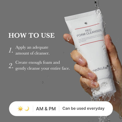 Red Foam Cleanser - Deeply Cleanses, Remove Impurities, Control Sebum, | Korean Skincare