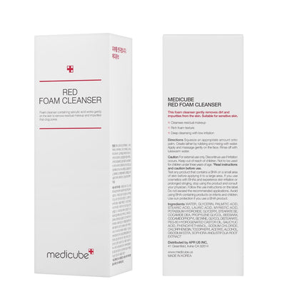 Red Foam Cleanser - Deeply Cleanses, Remove Impurities, Control Sebum, | Korean Skincare