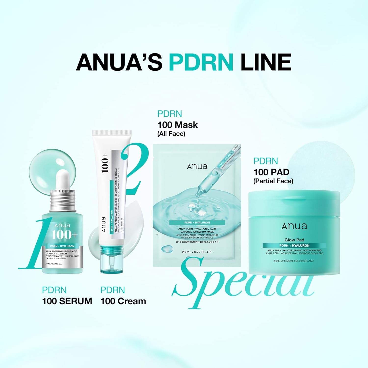 PDRN Hyaluronic Acid Capsule 100 Serum Mask, Everyday Glow Korean Sheet Mask with Salmon PDRN, Hyaluronic Acid, Collagen, Self Home Care Facial Mask for Glass Skin, Korean Skin Care (10EA)