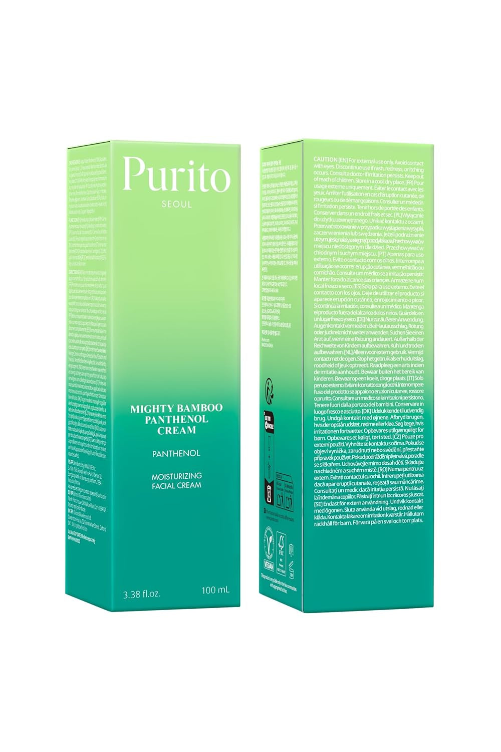 Post-Acne Moisturizer, Recovery & Glow Boost, Silicone-Free, Non-Comedogenic, Vegan, Korean Skincare, Mighty Bamboo Panthenol Cream, 3.38 Fl Oz / 100Ml