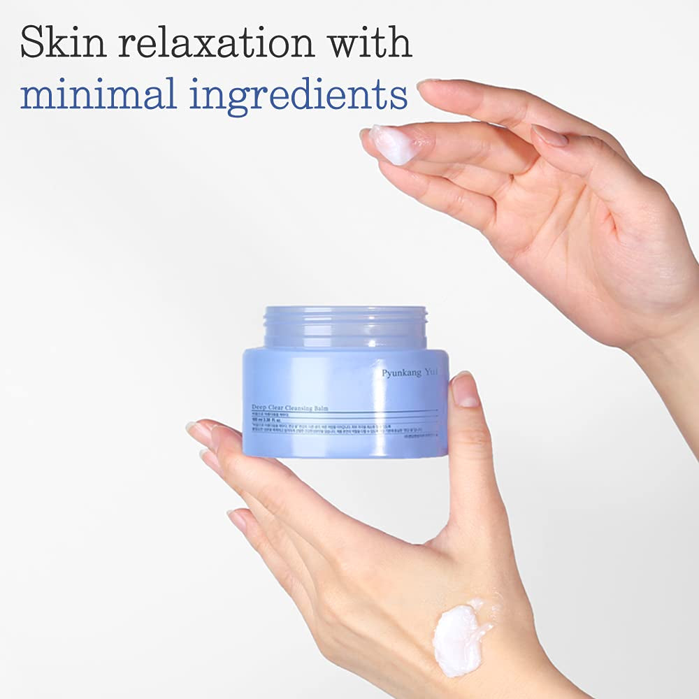 PKY Deep Clear Cleansing Balm, All in One Facial Cleanser for Heavy Makeup Removal, Moisturized Finish with Plant Based Oil, Korean Skincare (3.38 Fl.Oz, 100Ml)