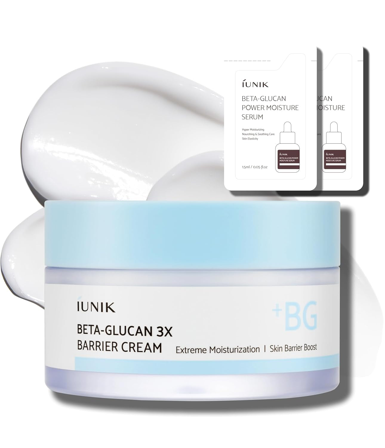Beta-Glucan Non-Sticky Deep Moisture Hydration 3X Barrier Cream Day&Night Moisturizer Quick Absorption Barrier Strengthening for Sensitive Dry Skin with Shea Butter Panthenol Korean Skincare