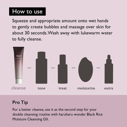 Wonder Black Rice Moisture 5.5 Soft Cleansing Gel, 3.4 Fl.Oz, Gentle Face Wash for Dry to Normal Skin, Low 5.5Ph, Soap Free, Hydrating, Fragrance Free, Daily Use, Korean Skincare