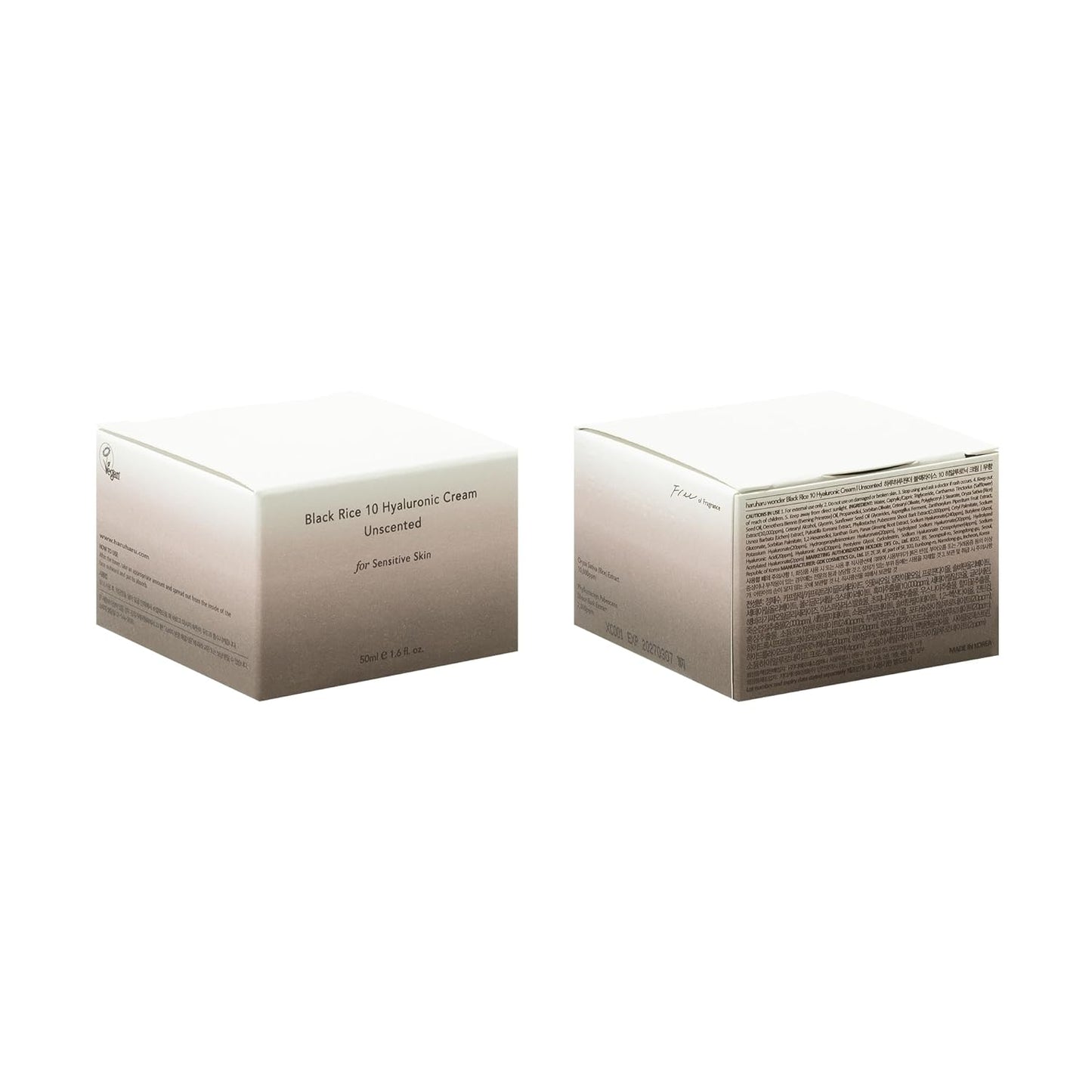 Wonder Black Rice 10 Hyaluronic Cream Unscented, 1.6 Fl Oz, Vegan, Cruelty-Free, Korean Skincare