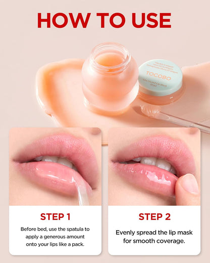 Vita Glazed Lip Mask – Korean Vegan Lip Scrub & Overnight Exfoliating Treatment for Dry, Chapped Lips – Hydrating, Plumping, Smoothing – Glazed Balm Texture, Non-Sticky, 0.68Oz