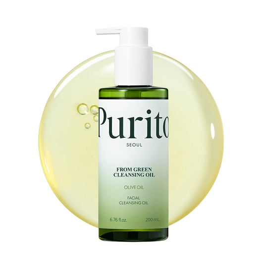from Green Cleansing Oil, Fragrance-Free Makeup Remover for Face & Eyes, Gentle Vegan Oil Cleanser for Sunscreen & Waterproof Makeup, Cruelty-Free Korean Skin Care, 6.76 Fl.Oz / 200Ml