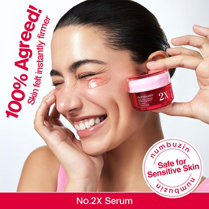 No.2X Serum | Rose PDRN Collagen 2X Plumping Serum | Glowing, Hydrating, Firming, Korean Skincare | Collagen, Peptides, PDRN | for Dry, Combination Skin | 1.01 Fl.Oz.