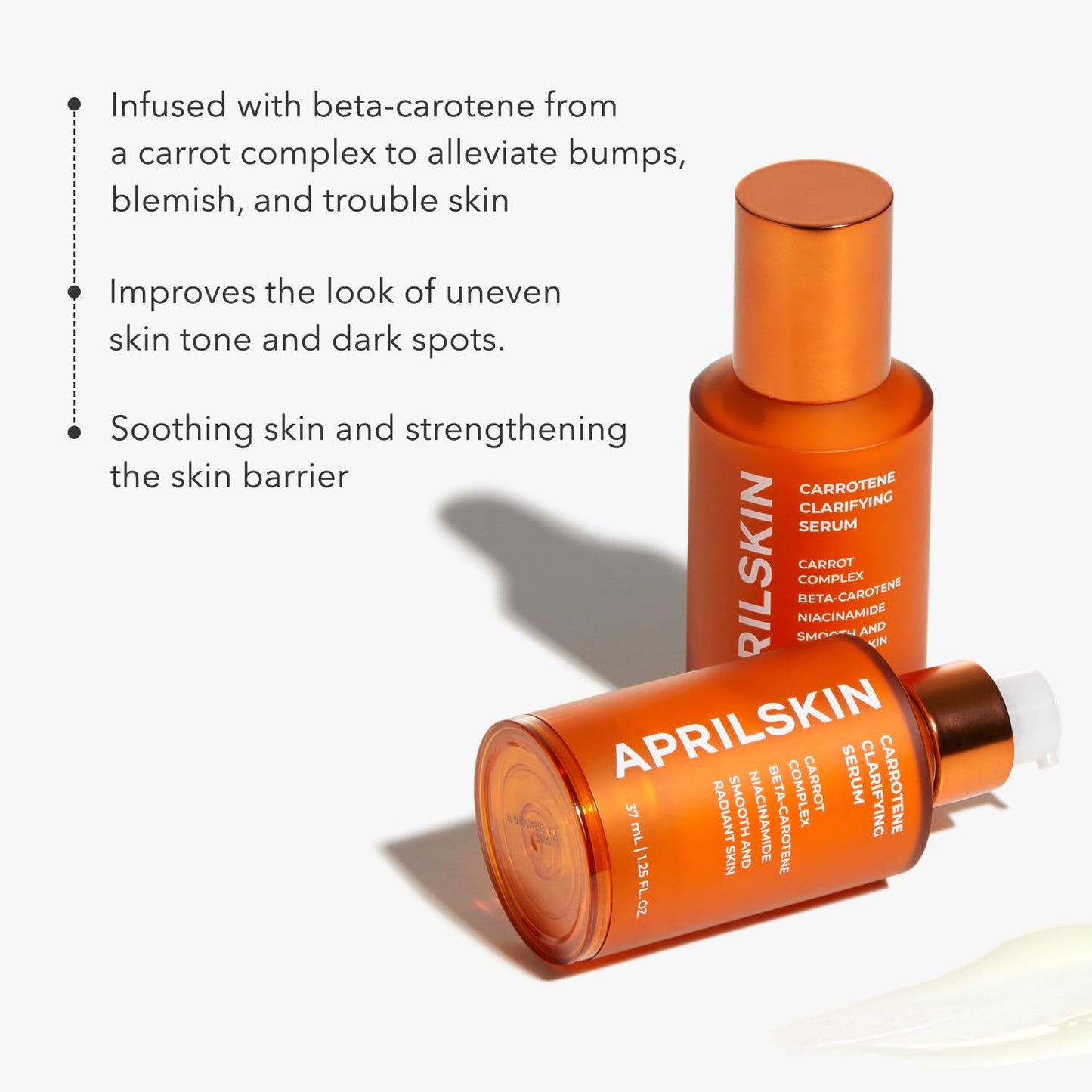 Carrotene Clarifying Facial Serum | Vegan, Non-Comedogenic | Blemish Clear, Dark Spot Corrector | Korea Skincare | Oily Skin, Sensitive Skin, Bumpy Skin | 1.25 Fl.Oz