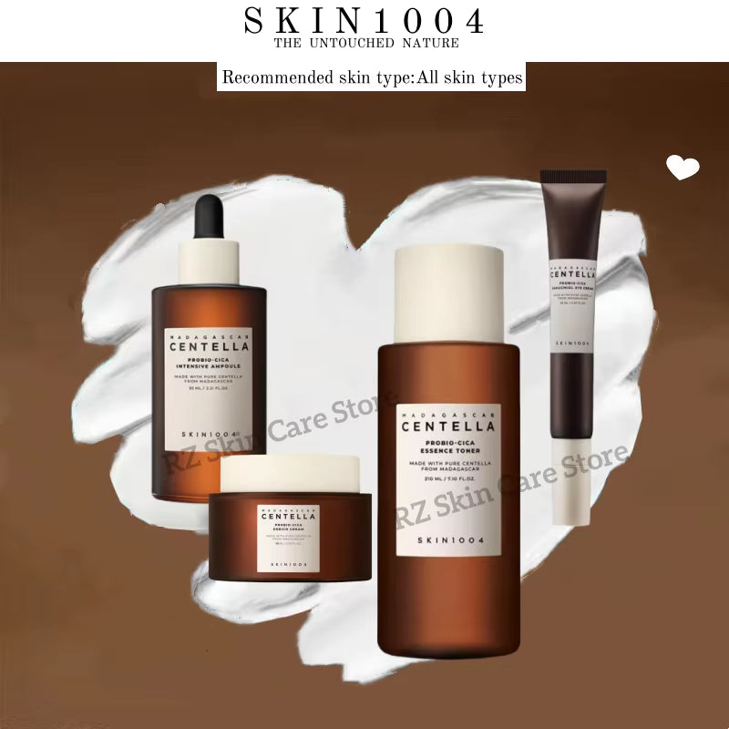 SKIN1004 Centella Skincare Korean 4Pc/Set Madagascar Moisturize Toner Serum Whitening Cream Face Wash Cleansing Oil Essence