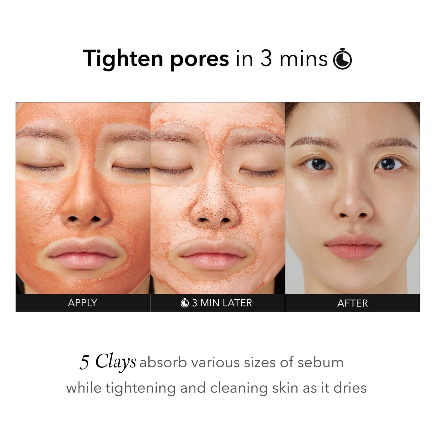 Carrotene IPMP 3-Min Quick Dry Pore Caring Clay Mask | Kaolin & Zinc PCA | Reduces Pores & Sebum | Cooling Effect | Vegan | Gentle Exfoliation | Korean Skin Care | 100G 3.52 Oz.