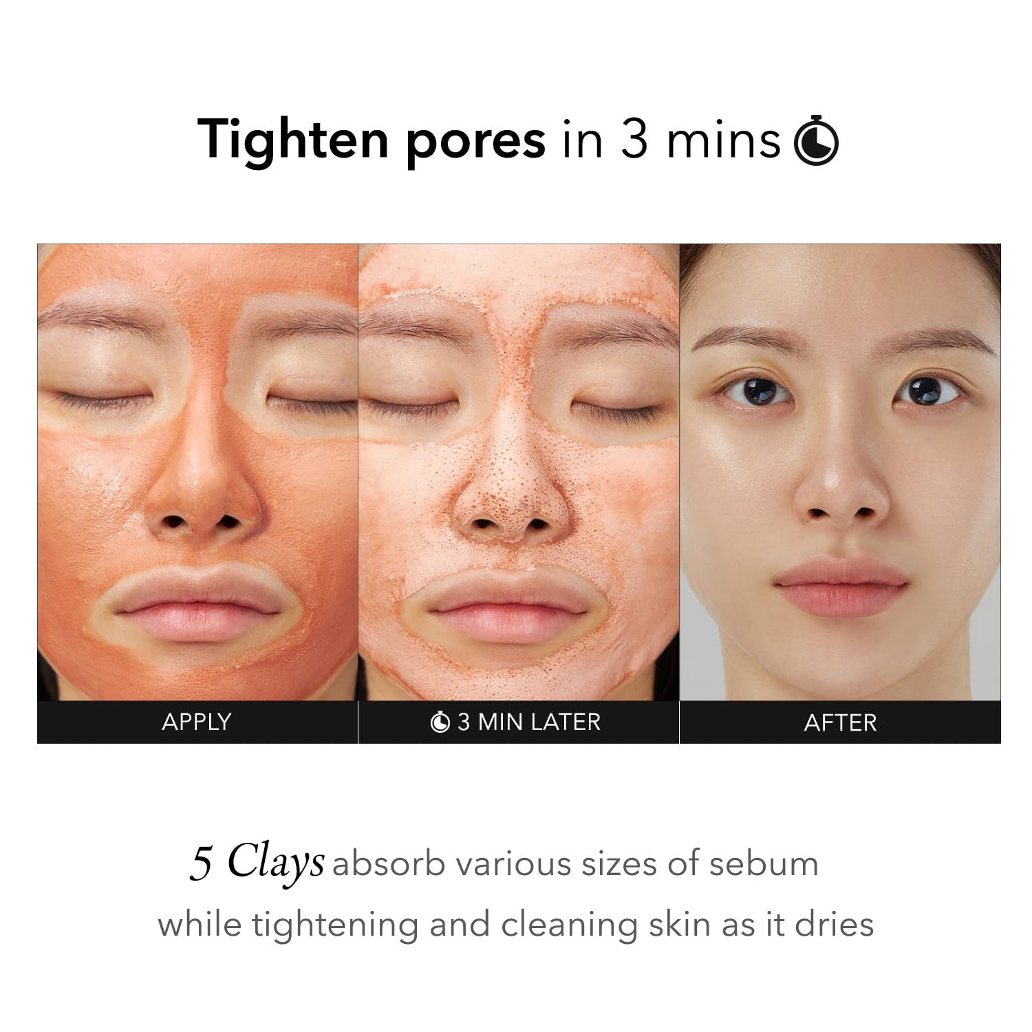 Carrotene IPMP 3-Min Quick Dry Pore Caring Clay Mask | Kaolin & Zinc PCA | Reduces Pores & Sebum | Cooling Effect | Vegan | Gentle Exfoliation | Korean Skin Care | 100G 3.52 Oz.