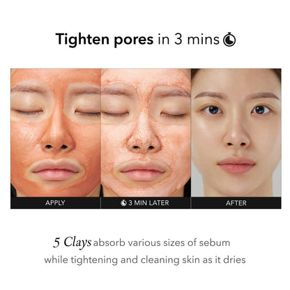 Carrotene IPMP 3-Min Quick Dry Pore Caring Clay Mask | Kaolin & Zinc PCA | Reduces Pores & Sebum | Cooling Effect | Vegan | Gentle Exfoliation | Korean Skin Care | 100G 3.52 Oz.