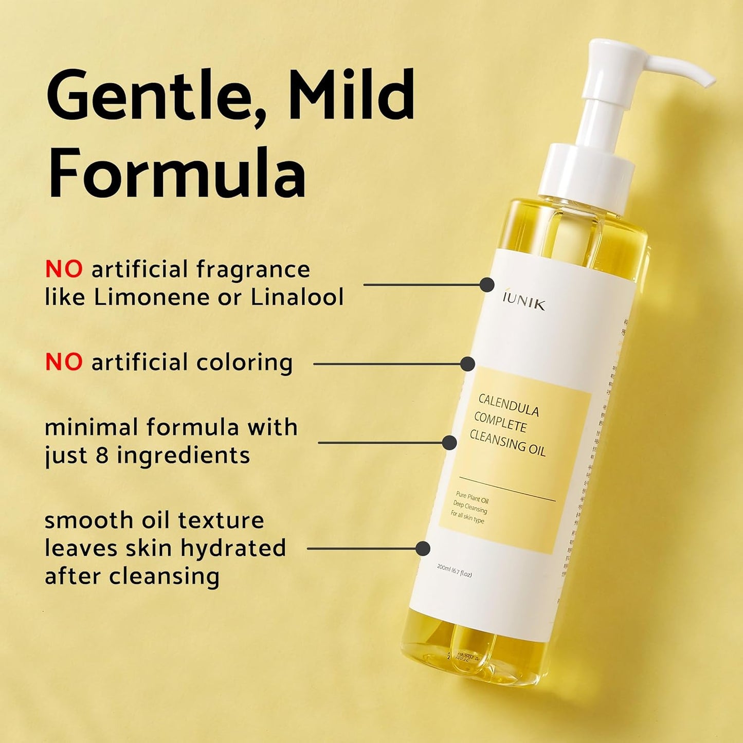 Calendula & Jojoba Oil-Infused Vegan Cleansing Oil – Gentle Blackhead Melting & Makeup Remover Facial Cleanser W/Plant-Based Oils Korean Skincare