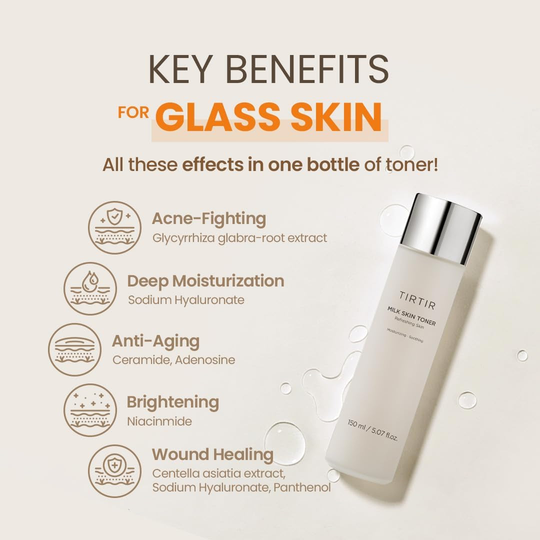 Milk Skin Rice Toner - Deep Moisturizing, Hydrating and Refreshing for Face, Niacinamide, Ceramide, Rice Bran Extract, Nature-Oriented Ingredients, Korean Skin Care, Vegan, 150Ml / 5.07 Fl.Oz.