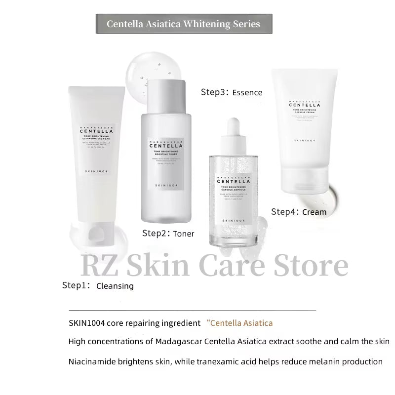 SKIN1004 Centella Skincare Korean 4Pc/Set Madagascar Moisturize Toner Serum Whitening Cream Face Wash Cleansing Oil Essence