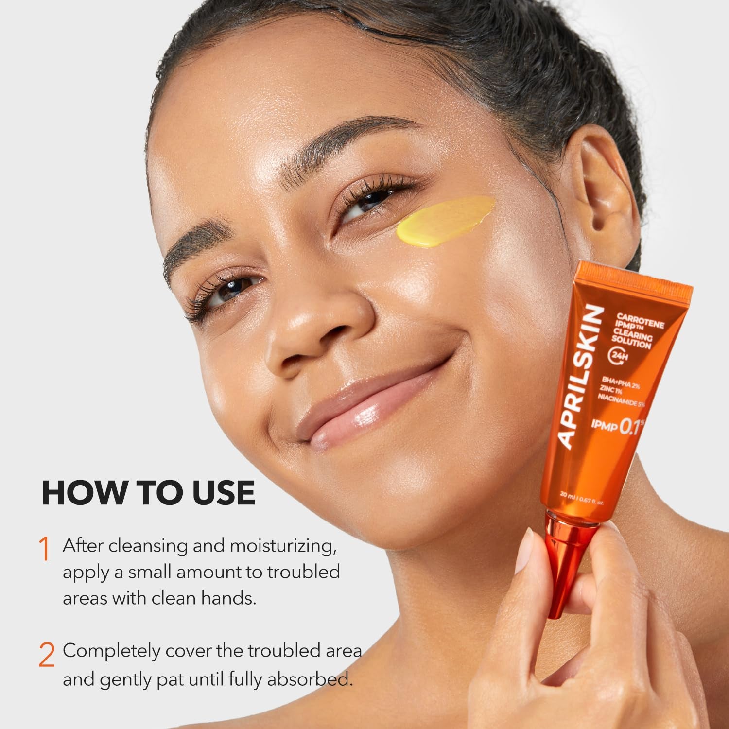 Carrotene IPMP™ Clearing Solution || Quickly Soothes Troubled Areas and Helps Clear Blemishes | Formulated with BHA, AHA, Niacinamide & Zinc Oxide | Vegan, Cruelty-Free (0.67Fl.Oz.)