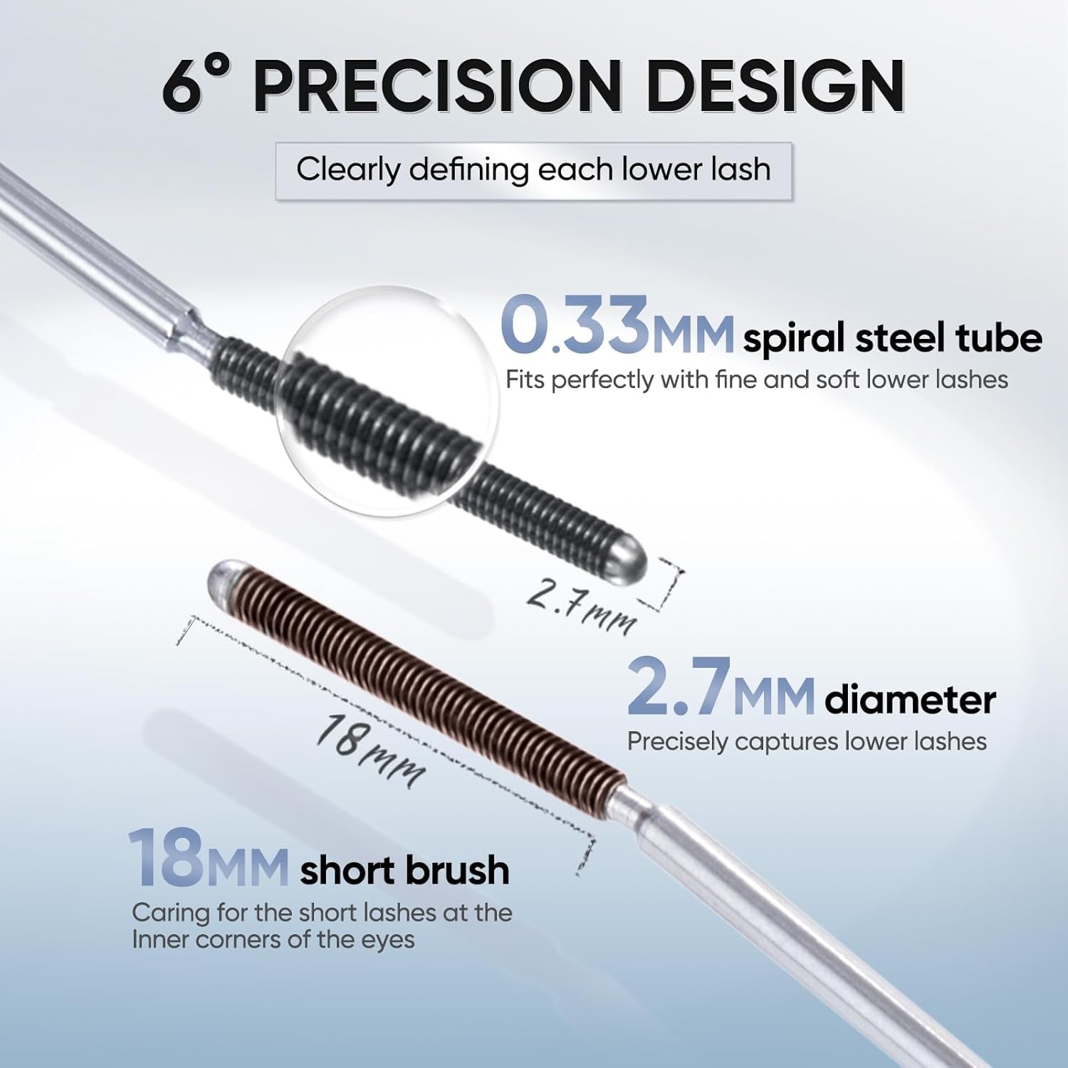 3D Curling Eyelash Iron Mascara -Waterproof, Volumizing and Lengthening, Smudge-Proof, Clump-Free, Ultra Fine, Black & Brown Tubing Mascara, Classic & Upgraded Edition, Suitable for All Types