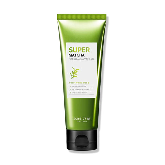 Super Matcha Pore Clean Cleansing Gel - 3.38Oz, 100Ml - Made from Matcha Extracts for Sensitive Skin - Mild Daily Face Wash for Pore Tightening, Sebum and Blackheads Care - Korean Skin Care