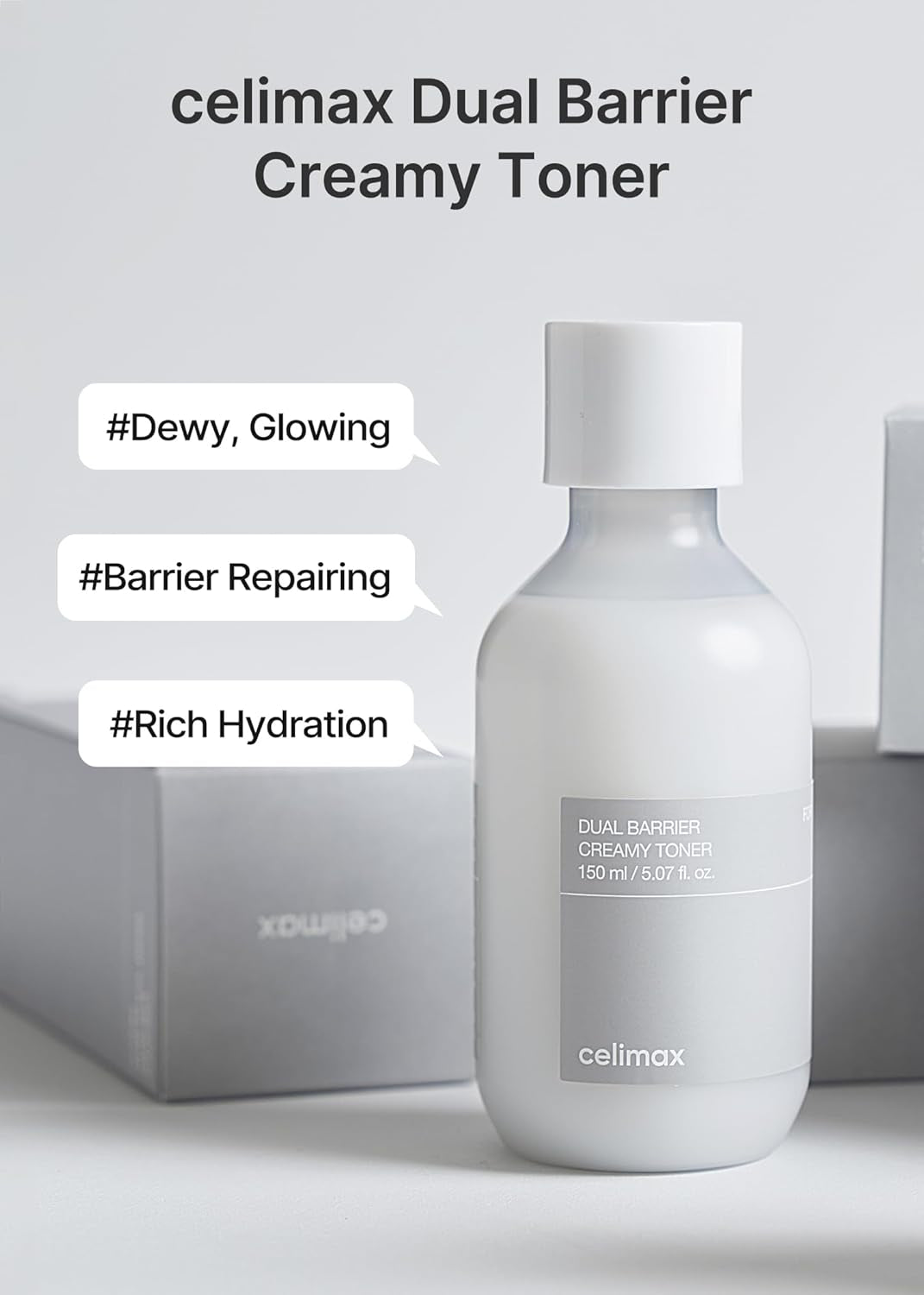 Dual Barrier Creamy Toner | with Ceramides, Peptide, Oil & Alcohol Free, Facial Astringent, Hydrating, Calming, Soothing, Non Irritating,150Ml