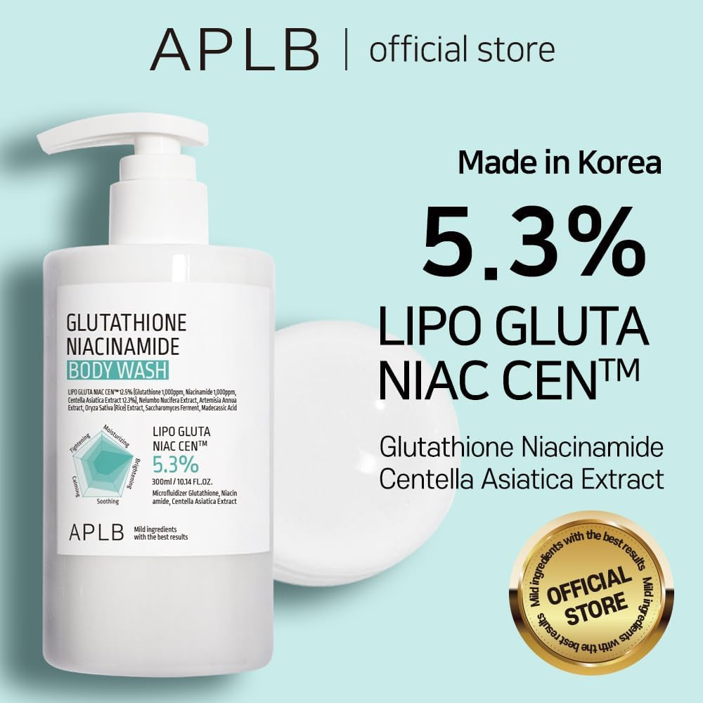 Glutathione Niacinamide Body Wash | LIPO GLUTA NIAC CEN™ 5.3% 10.14 Fl.Oz/Korean Skincare, Gentle Ingredients for the Safety of Your Skin, Long Lasting Deep Moisture for Soft Skin