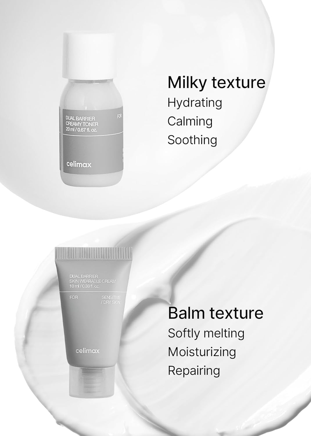 Dual Barrier Trial Kit Travel Size, Gift Set | with Creamy Toner & Skin Wearable Cream, Travel Size, Mini-Sized Gift Set, Ceramides, Peptide