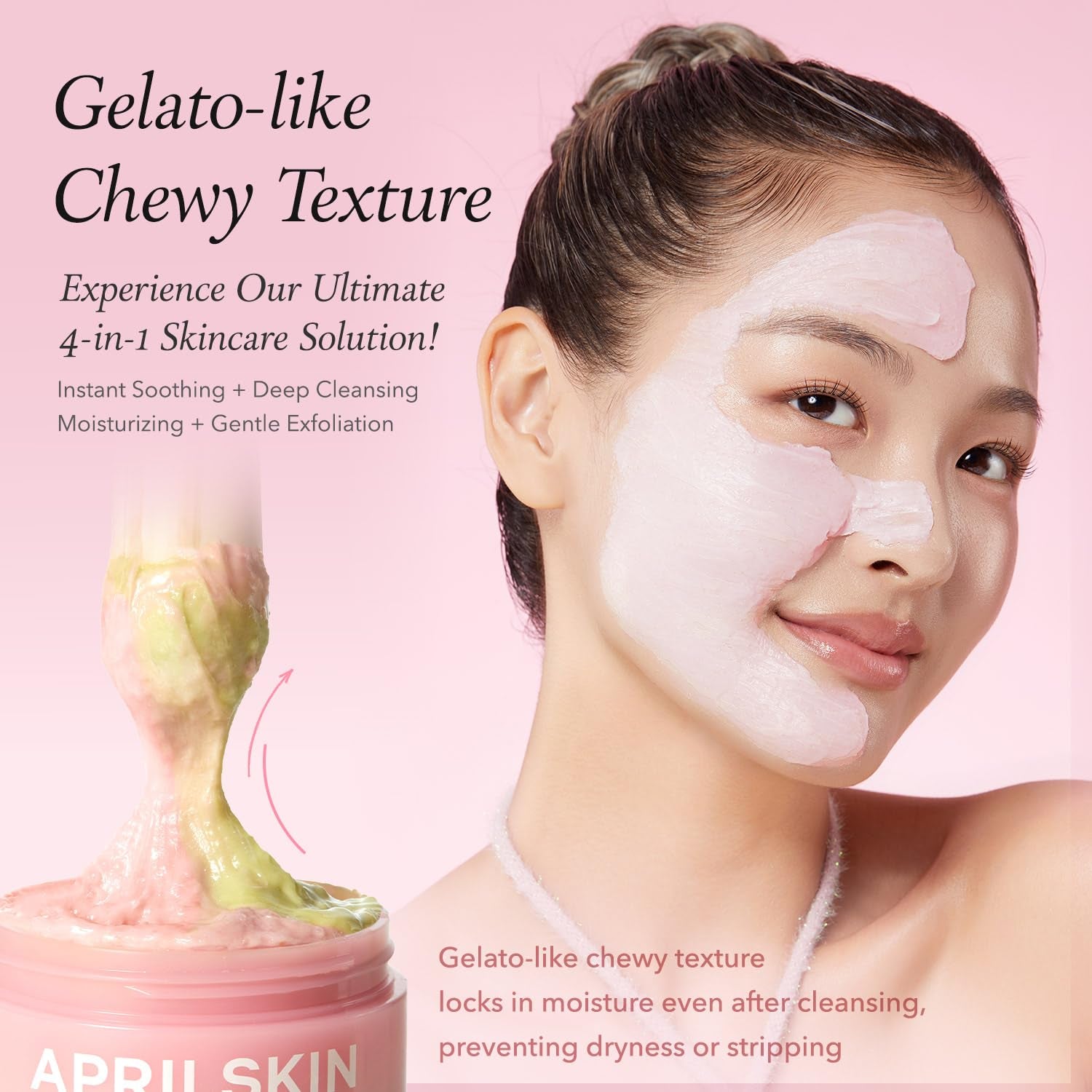 Pink Aloe Facial Polish Cleanser | Gentle Exfoliation with Mungbean & Soybean Scrub | Removes Waterproof Makeup & Sunscreen | Non-Comedogenic Cleanser for All Skin Types | Korean Skincare