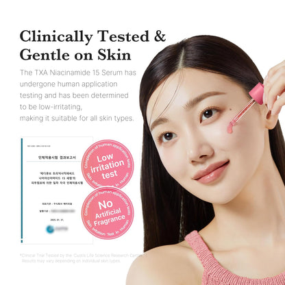 Txa+Niacinamide 15% Glow Facial Serum for after Spot Care | All-In-One Daily Korean Skincare | Uneven Skin Tone, Texture, and Hydration Care | High-Potency Tranexamic Acid 5% | 1.01 Fl.Oz