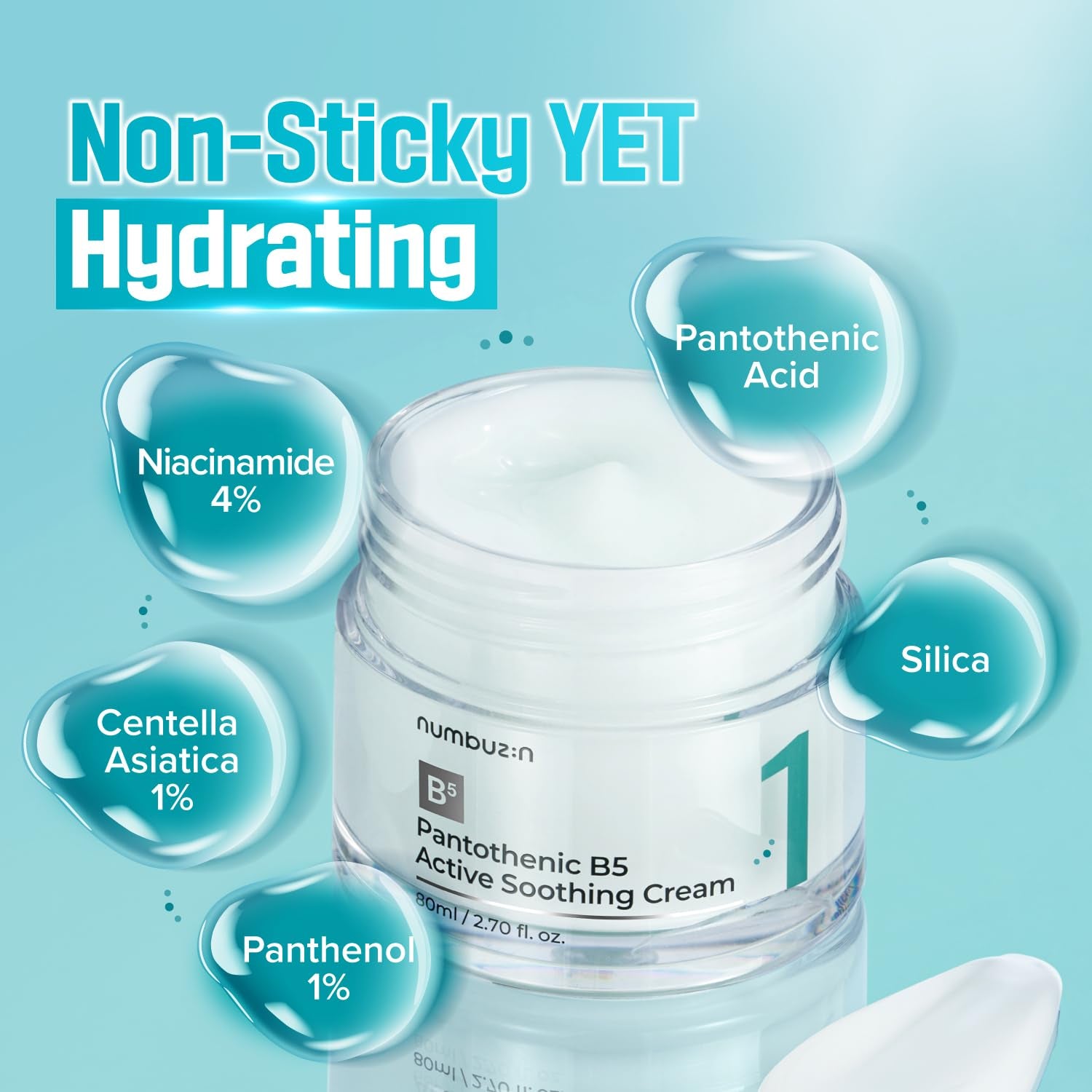No.1 Pantothenic B5 Active Soothing Cream | Remove Sebum and Skin Troubles, Pantothenic Acid, Korean Skincare Gift for Women | 2.70 Fl Oz