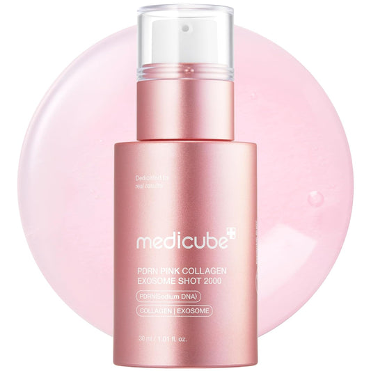 PDRN Pink Collagen Exosome Shot Serum 2,000 PPM | Liquid Skin Booster | Exosome, Salmon DNA PDRN, Spicules | Uneven Skin Tone, Pore Care, Skin Texture | Korean Skin Care 1.01 Fl.Oz