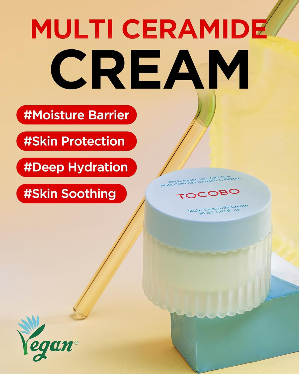 ] Multi Ceramide Cream 1.7 Fl Oz / 50Ml | Moisture Cream, Ceramide Moisturizer, Korean Skin Care, Natural Ingredients, Sensitive Skin | Cruelty Free, Korean Vegan Cream, Mother'S Day Gift
