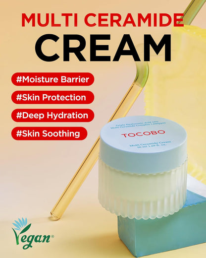 ] Multi Ceramide Cream 1.7 Fl Oz / 50Ml | Moisture Cream, Ceramide Moisturizer, Korean Skin Care, Natural Ingredients, Sensitive Skin | Cruelty Free, Korean Vegan Cream, Mother'S Day Gift