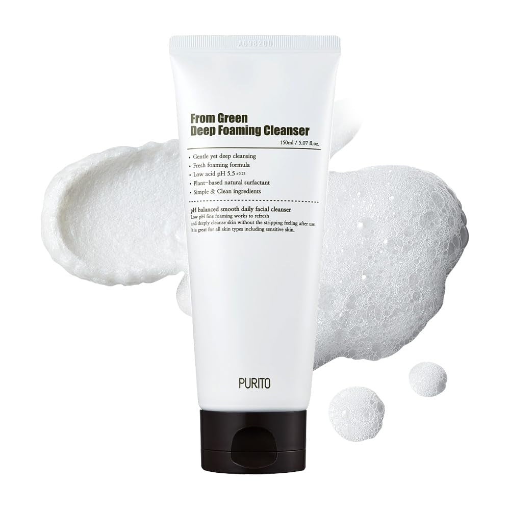 from Green Deep Foaming Cleanser 150Ml / 5.07 Fl.Oz, Ph 5.5, Plant-Based, Natural Ingredients, Cruelty-Free, Vegan