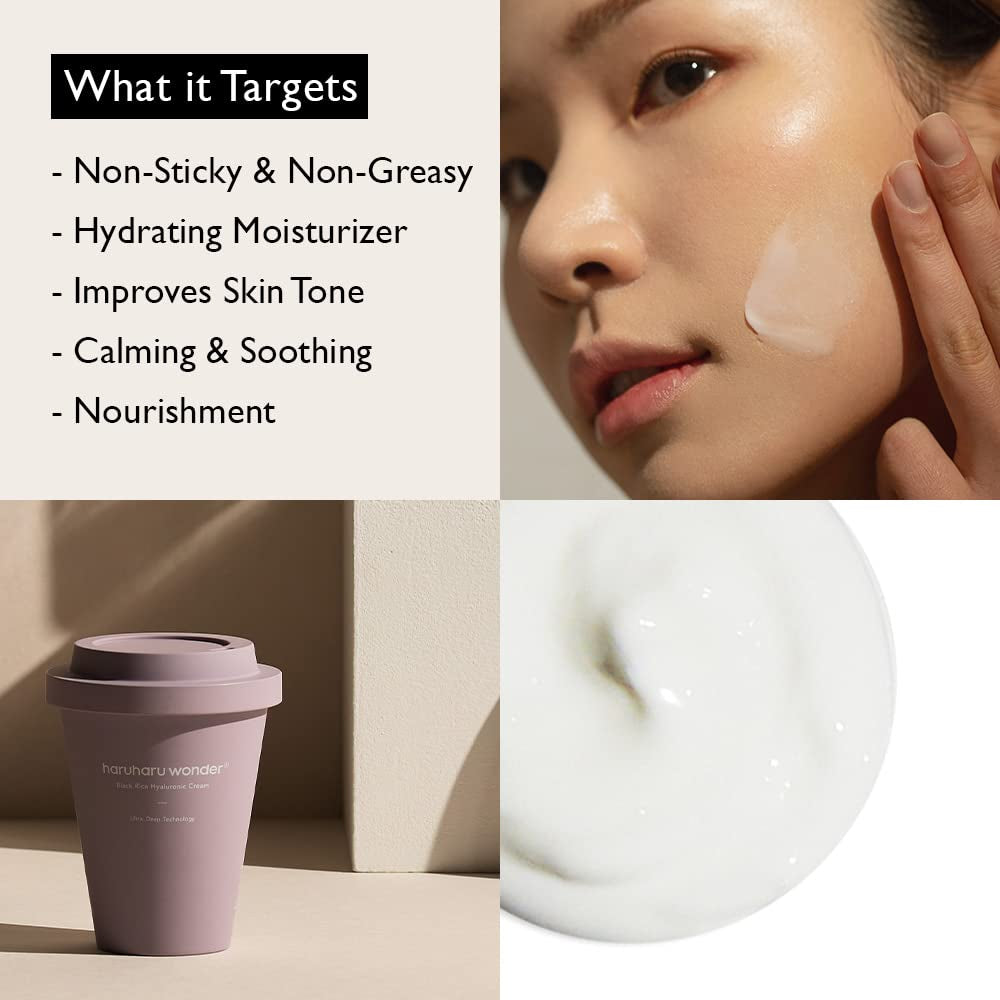 Wonder Black Rice Hyaluronic Cream 3.2 Fl. Oz / 90Ml | Fermented Facial Moisturizer, Facial Cream | Vegan, Cruelty Free, Ewg-Green