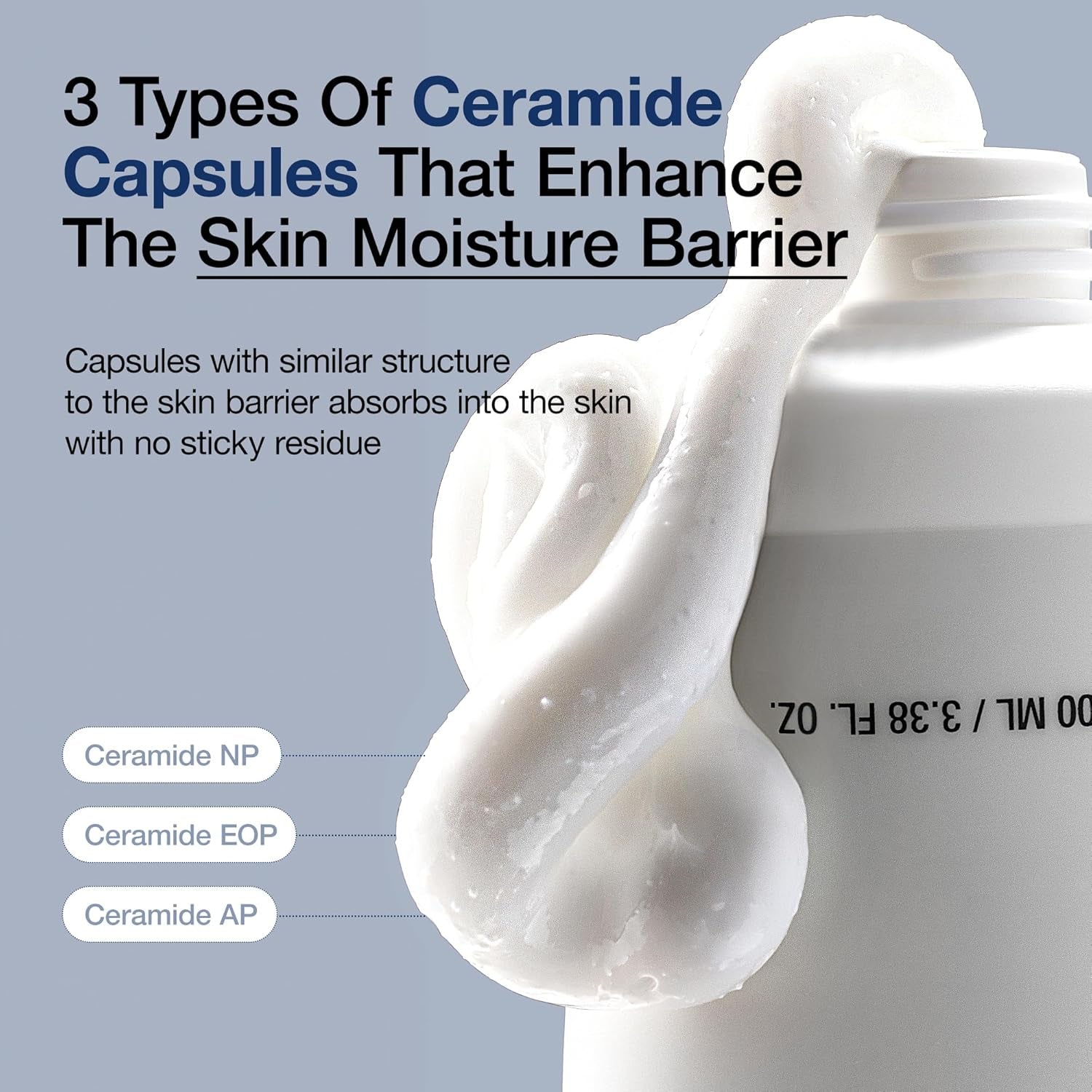 3 Ceramide Panthenol Moisture Barrier Cream, Hydrating Face Moisturizer for Normal Skin, Panthenol, Ceramide, Centella for Skin Barrier Non Comedogenic, Korean Skincare (100Ml/ 3.38 Fl. Oz.)
